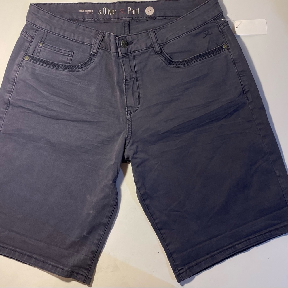 Mens Shorts 38 Navy Blue Cotton Bermuda Loose Fit Bermuda Oliver NWT